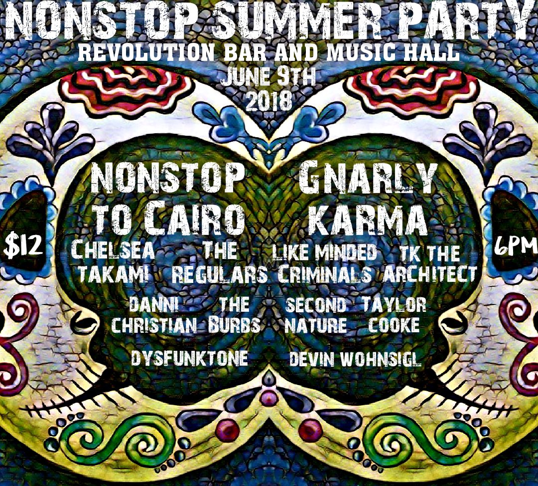 revolution_li's tweet photo. SATURDAY NIGHT!!!!
#NONSTOPSUMMERPARTY Ft. @NonstopToCairo, @GnarlyKarmaLI, @ChelseaTakami, @TheRegularsBand, @LMCriminals, @TKTheArchitect, #TheBurbs, Danni Christian + many more!
Doors 6PM - $10 ADV / $12 DOS
Tickets on-sale NOW: https://t.co/MRrhcmTESY https://t.co/360AaIgni5