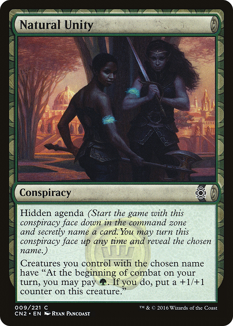 CubeApril's tweet photo. Did you know that Natural Unity by @rpancoast_art is the only Magic card to depict a same-sex female couple?
The labrys (double-bitted battle axe) is associated with LGBT culture and lesbian pride, and here it is used as a very subtle visual cue to provide context. https://t.co/Ud8hEKawJA