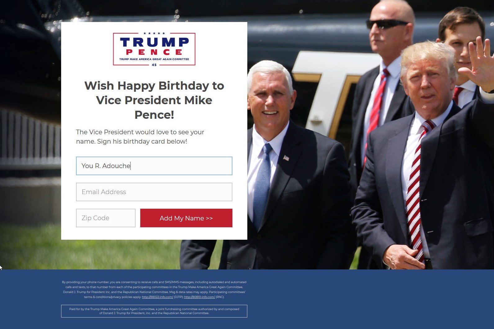 Happy birthday, Mike Pence! 