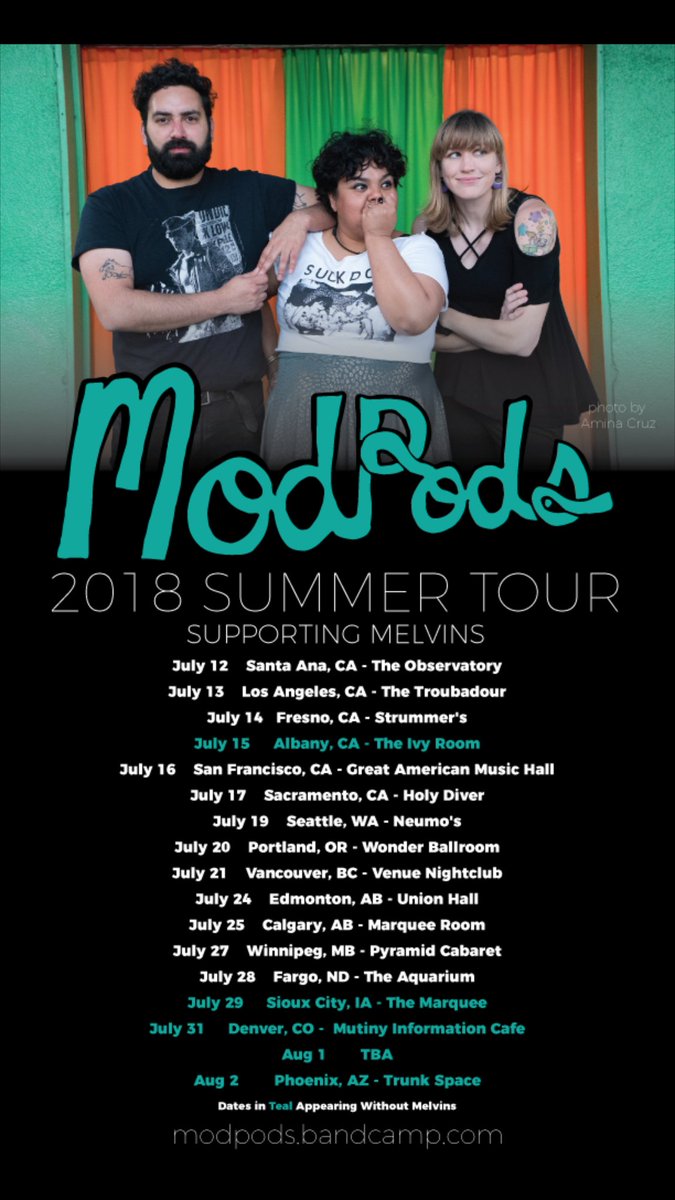 modpodsband's tweet photo. #modpods tour with #melvins this summer! Still need help with #Albuquerque date 8/1 and 2 #eastbay area bands 7/15. Send us suggestions! #DanceMoms #punkrock #electronicmusic #punk #StonerRock #drummer #bassist #beats #guitarist #Soulful https://t.co/sLvRjhYIc6