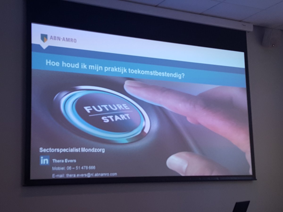 Vandaag aanwezig bij presentatie voor tandartsen van ABN AMRO. Hoe houd ik mijn praktijk toekomstbestendig?  #Abnamro #tandartsen