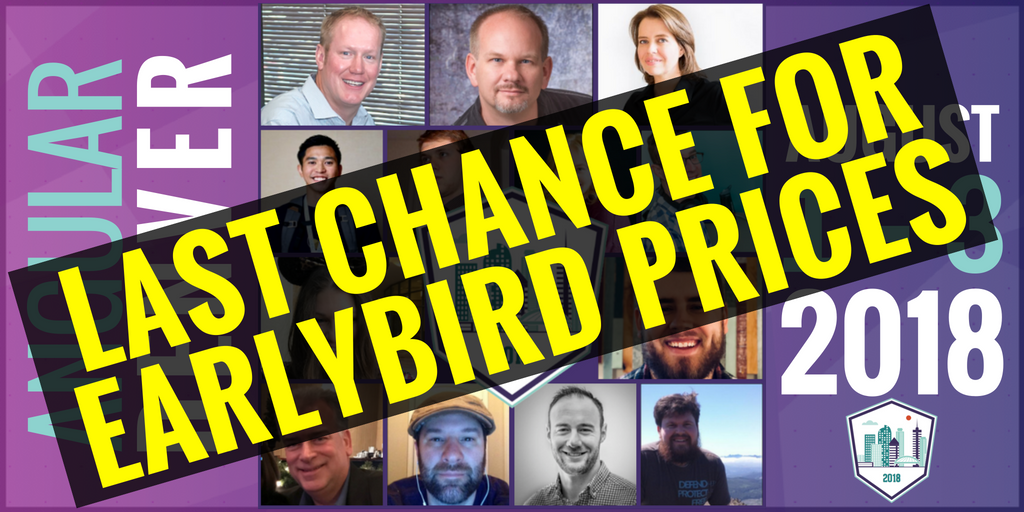 AngularDenver's tweet photo. You have until midnight Friday night (6/8) to save 20% off your #AngularDenver conference ticket! Get tickets here 👉https://t.co/ovILmNUTAw  #developers #denverdevelopers #angular #frontend https://t.co/TyAlXin8cO