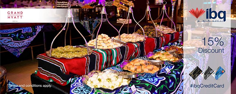 Use your ibq credit card and get 15% discount on Iftar and Suhoor at the Ramadanak tent - Al Silia Ballroom, Grand Hyatt Doha
*Advance booking is required.
#ibq #ibqCreditCard #ramadan2018 🌙
#GrandHyattDoha