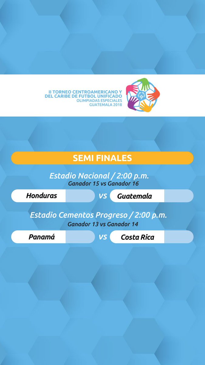 OEamericalatina's tweet photo. Disfruta de los resultados y el calendario de los próximos partidos del II Torneo Centroamericano y del Caribe de Fútbol Unificado, Guatemala 2018. #OETorneo #EligeIncluir https://t.co/Dt97CfBFp8