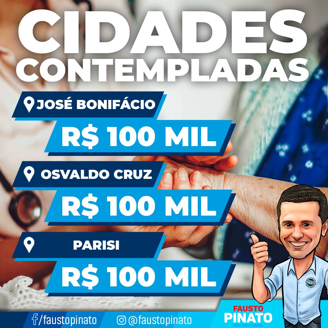 Fausto_Pinato's tweet photo. MAIS R$ 900 MIL GARANTIDOS!

Confira nas imagens, os municípios beneficiados

#IssoéPinato #JeitoPinato #TrabalhoQueGeraResultados #Liberação #Recursos #Municípios Cidades https://t.co/4OQtaWpvG2