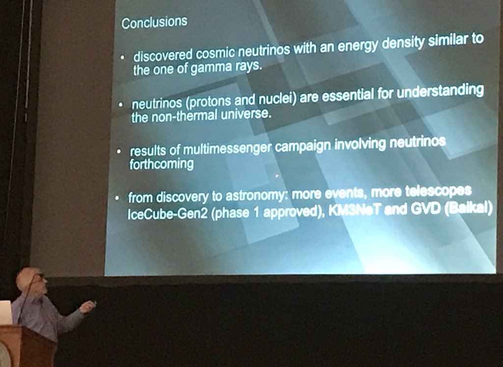 Francis Halzen discussing neutrino results and the IceCube Collaboration at #PASCOS #CWRU