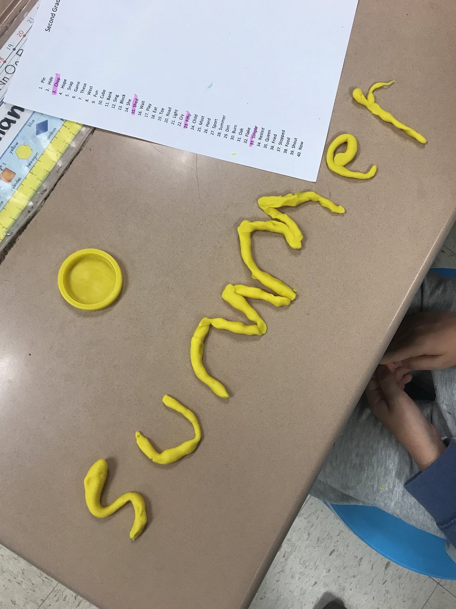“P” day of our summer countdown today!  Play doh word work!  <a href="/BedwellSchool/">Bedwell Elementary School</a> 🌞