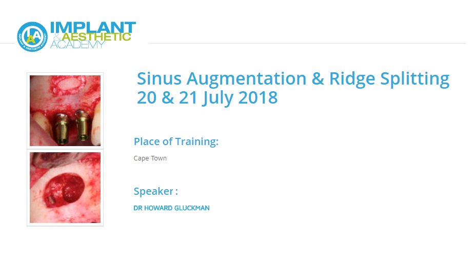 Alldentalevents's tweet image. Implant &amp;amp; Aesthetic Academy❗🎓 

#SinusAugmentation and Ridge Splitting 
( 20-21 July 2018, #CapeTown, #SouthAfrica ) 
🌐implantacademy.co.za/product/sinus-…

#alldentalevents #dentalevent #dentistry #dentaleducation #dentalcontinuingeducation #dentalimplantology #implantdentistry