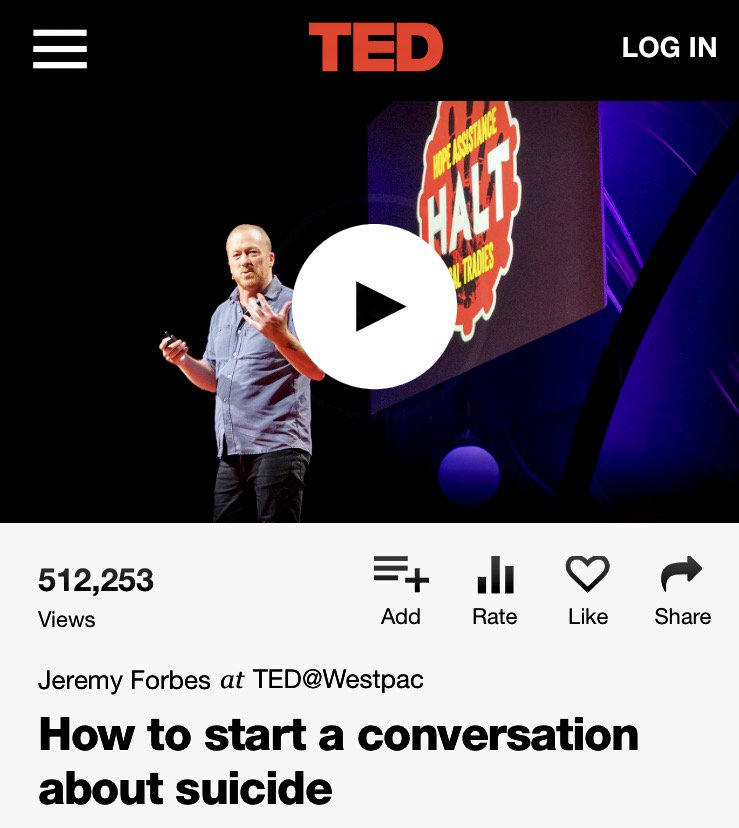 JezForbes's tweet photo. Wow, over 500,000 views of our TED talk, that's a lot of people around the world potentially having difficult conversations and reaching out to people! 
Thanks for all of the support and encouragement! https://t.co/tGeICl9OpF