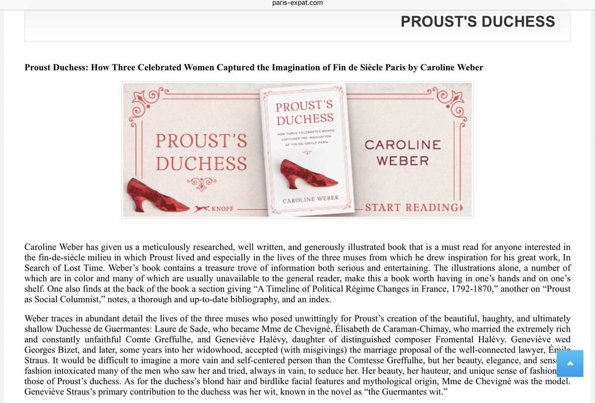 MarcelitaSwann's tweet photo. #Proust Book review of Caroline Weber’s “Proust’s Duchess.” Excerpt from paris-expat, by William C. Carter, Proust’s American biographer and scholar. @penguinrandom #proustsduchess https://t.co/l8LtwAoKvM