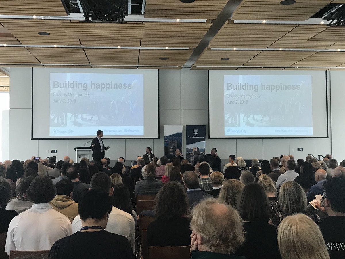 ubcVSE's tweet photo. Time for @thehappycity Charles Montgomery: Nothing matters more than our relationships with other people #HappyHowTo https://t.co/zkdKRbMHh4