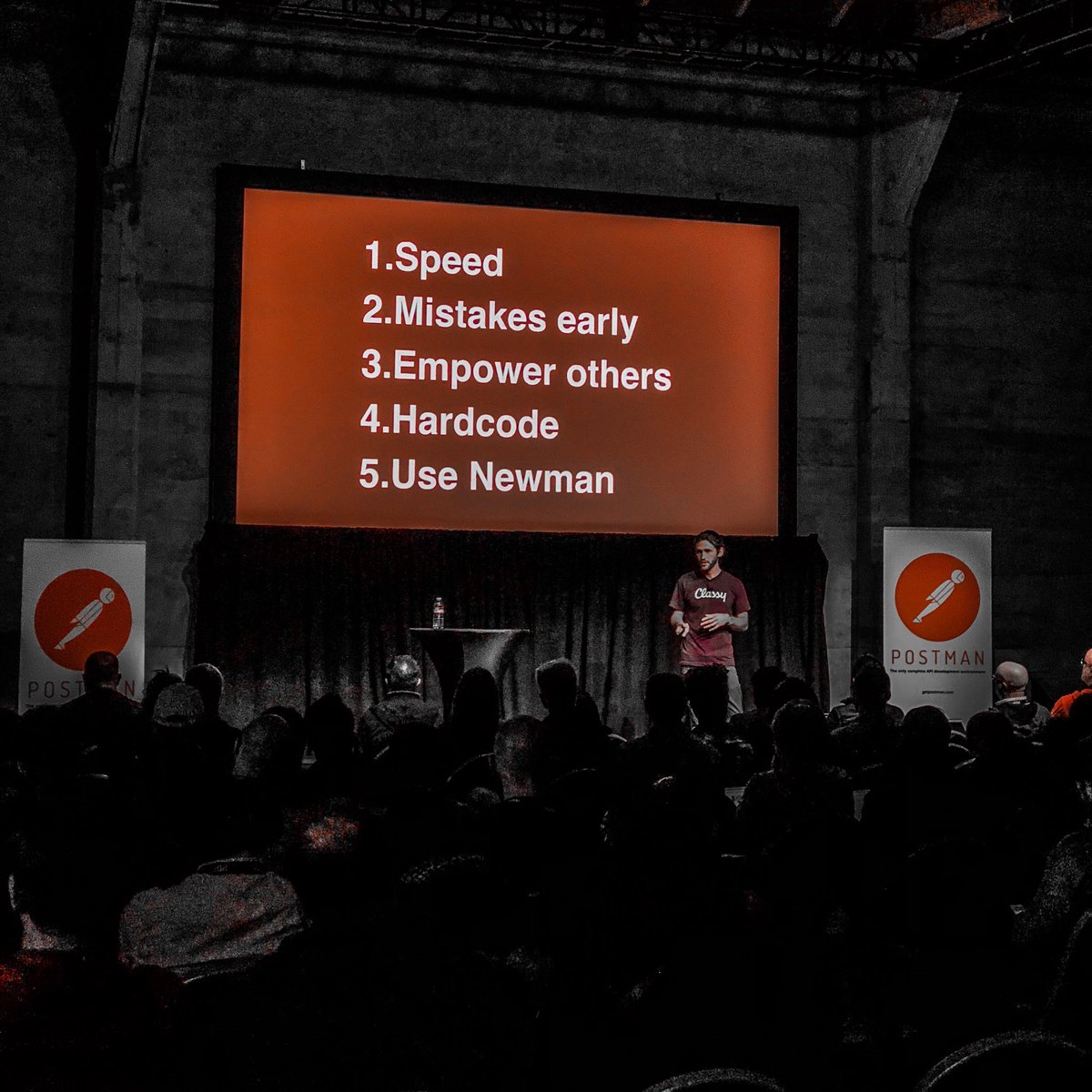 shamasis's tweet photo. “USE NEWMAN” - says Brad Harris from Classy @postmanclient #PostCon2018 https://t.co/RKYwwY4DTk