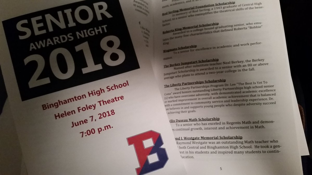 Binghamton HS Senior Awards Night! Liberty will be presenting a BHS Liberty student with a $1,400. Scholarship award thanks to Liberty supporter Dr.Lee! Congrats to all seniors receiving awards this evening! <a href="/Kevin_Richman/">Kevin J Richman</a> <a href="/nmatz10/">Nick Matyas</a> <a href="/BinghamtonUniv1/">Binghamton University Community Schools</a> <a href="/Amy9971/">Amy Humphrey</a> #BPatriotProud