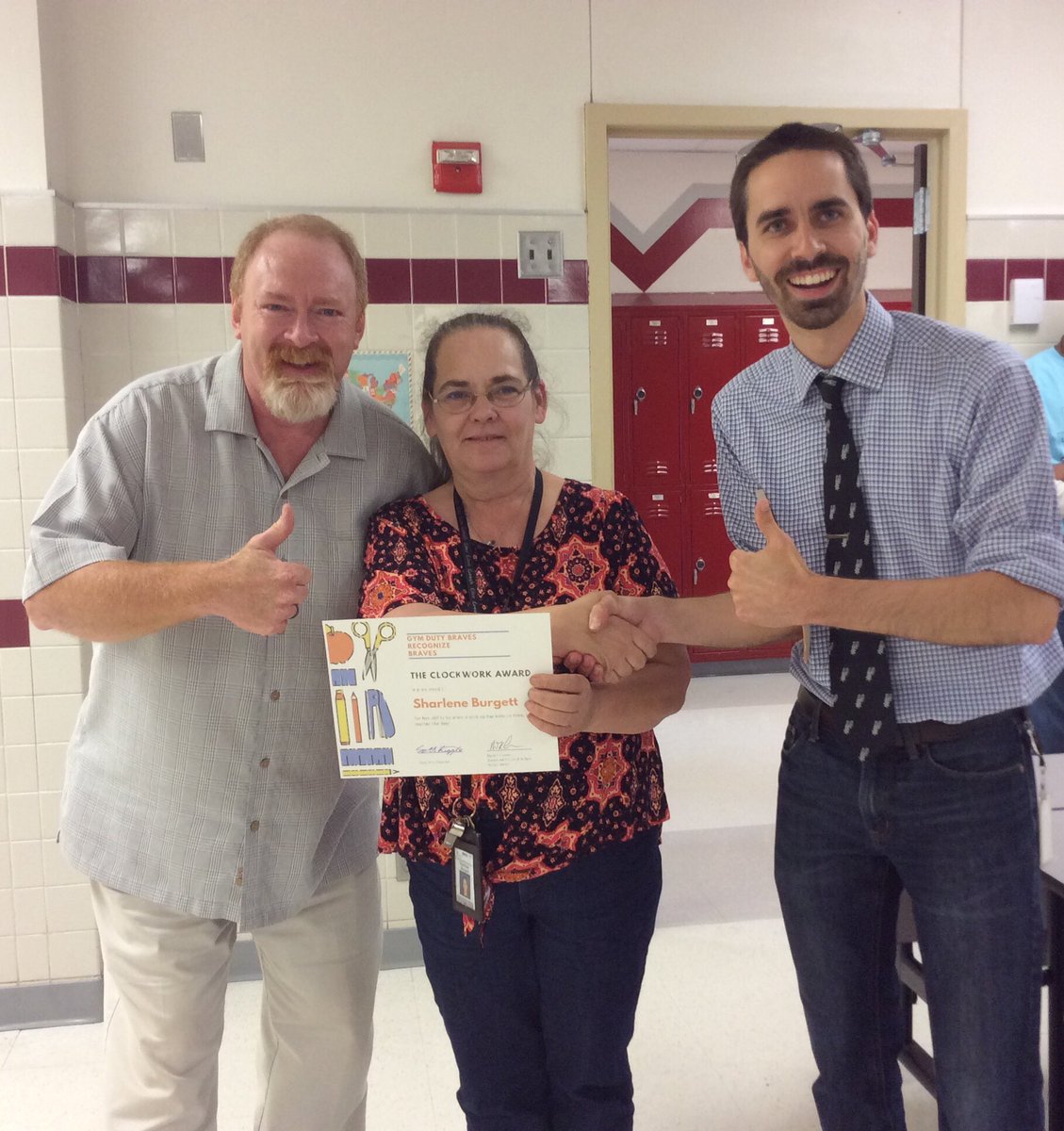 RiggLEAD's tweet photo. Gym Duty Braves Recognize Braves: Clockwork Award winners! #pb8update https://t.co/YLAlyhpods