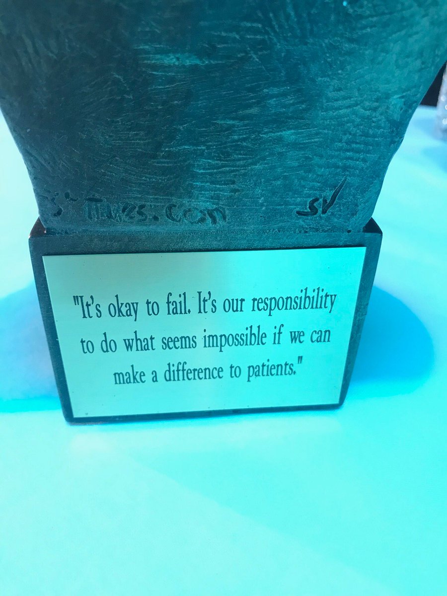 This quote from the late Henri Termeer explains why I nearly couldn’t finish my 2 minute acceptance speech for the inaugural Henri A. Termeer Biotech Visionary Award without bursting into tears. #BIO2018 ⁦@SanofiGenzyme⁩