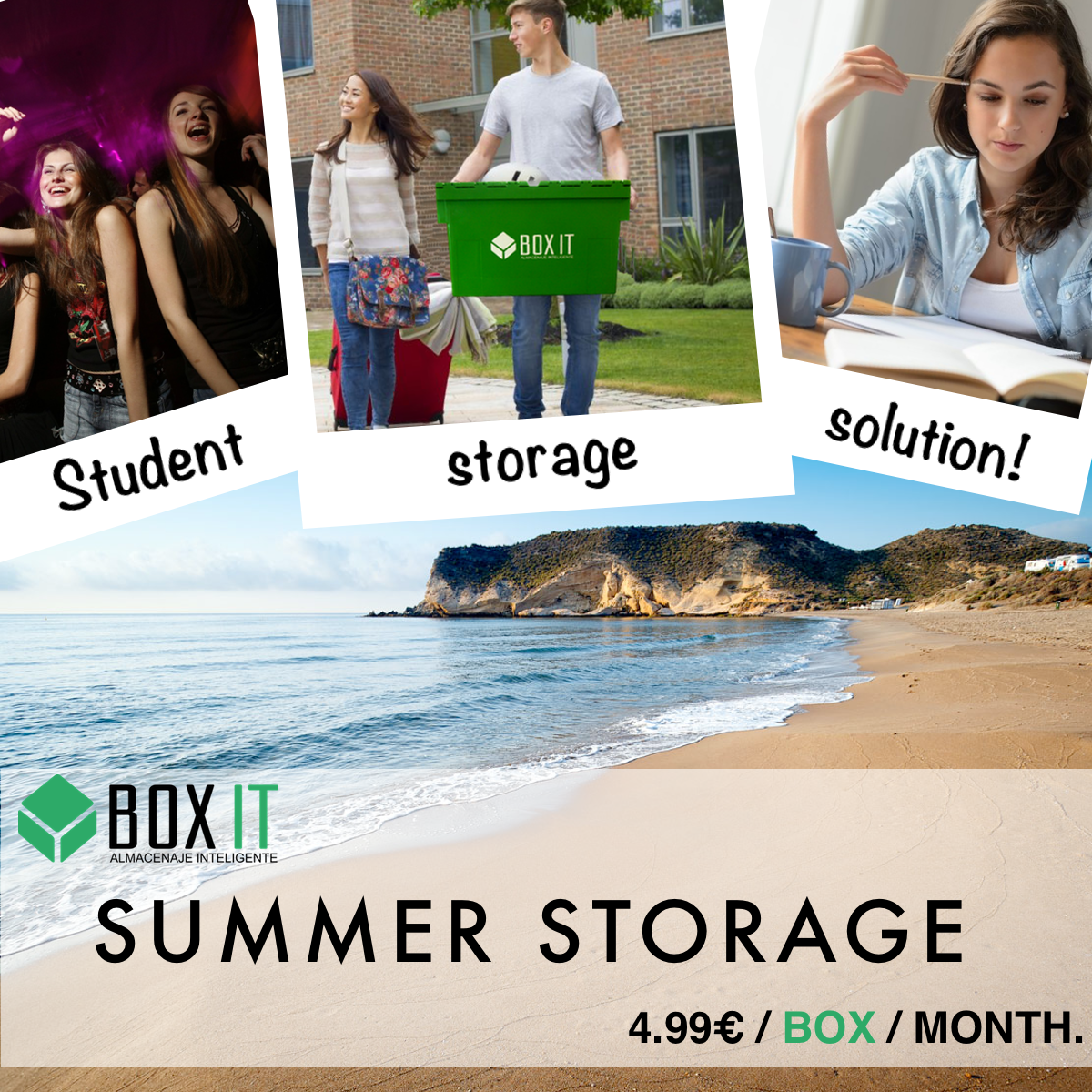 Boxit_es's tweet photo. Student #storage solution! Boxit summer storage for #student in: #Málaga, #Torremolinos, #Mijas, #Fuengirola, #Marbella, #SanPedroAlcántara, #Estepona, etc...
https://t.co/c0aHVkK27W https://t.co/ypk9qoXroz