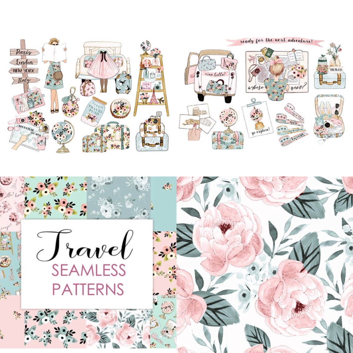 rosabebegraphi1's tweet photo. This my new Travel clipart set with a soft color palette 😊 #planner #planneraccessories #bosslady #plannergirl #plannercommunity #planneraddict #plannerStickers #etsy #creativemarket #handpainted #illustration https://t.co/7svfzPsF3H