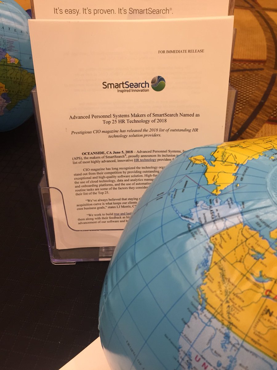SylvieDahl's tweet photo. Find out what makes @SmartSearchATS one of the Top 25 HR tech providers in 2018 https://t.co/hnbIzi5wst #CSPchat visit our booth at California Staffing Professionals Conference & Expo https://t.co/xyCZWSbE23