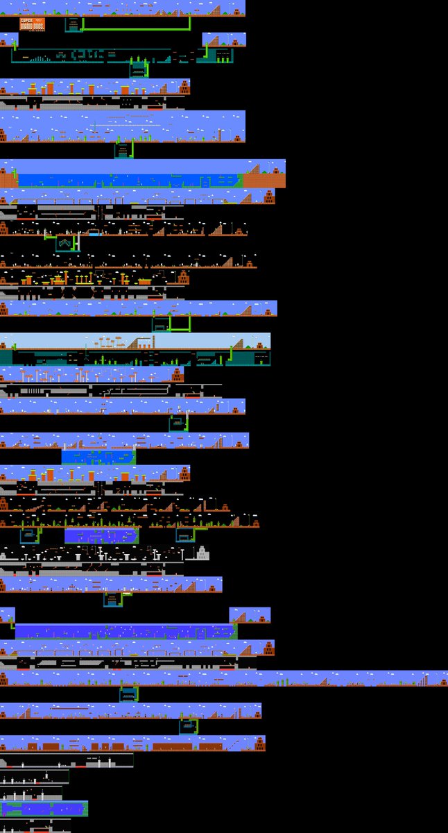 Doomlaser's tweet image. All of Super Mario Bros. in one image