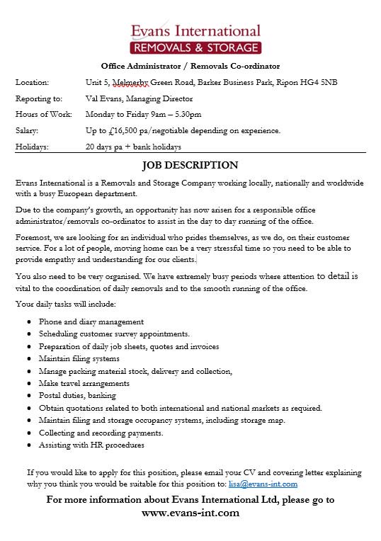 Evans_Int_Ltd's tweet photo. Please RT! Hello #riponhour WE'RE RECRUITING! Please see job brief below along with a testimonial with key points about the type of people we look for! Give us a call if you'd like a chat about the role. 01765 640882 https://t.co/75vUFAKIAq