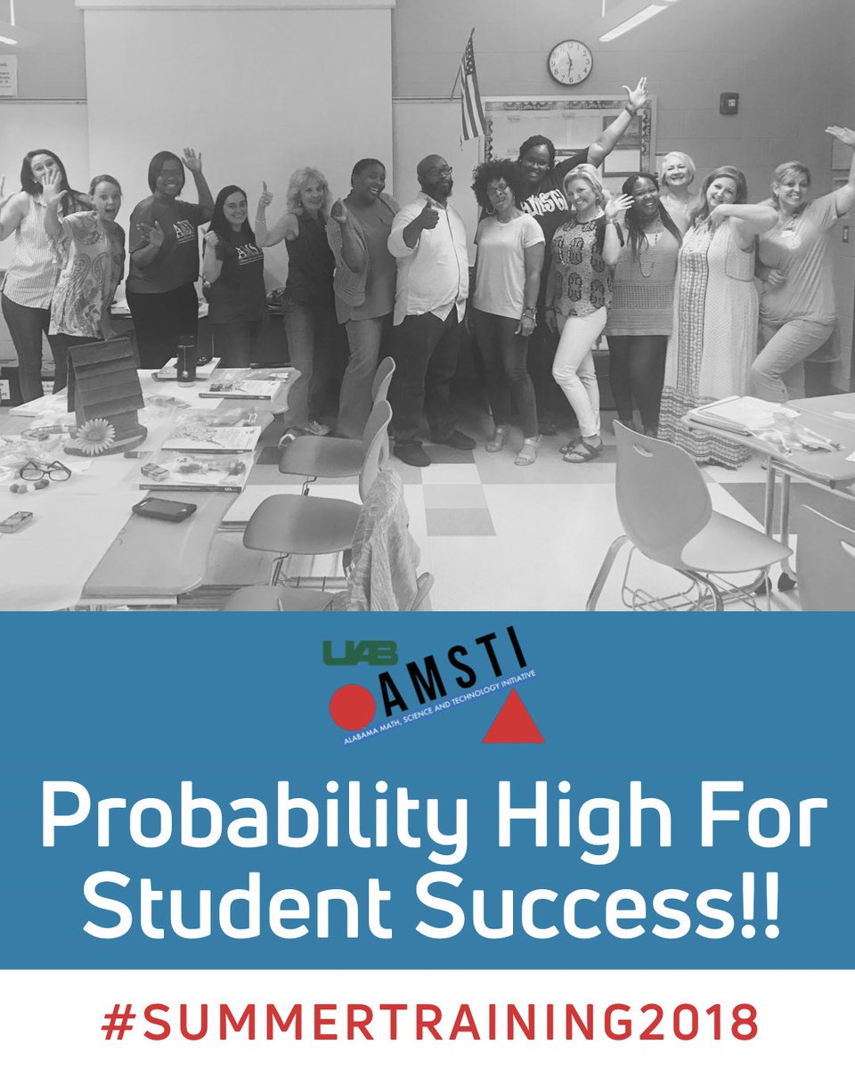 AMSTIUAB's tweet photo. Gearing up for our math and science training!
#AmstiTraining2018
@amstiweb @GovernorKayIvey @AlabamaDeptofEd https://t.co/mRJ50rI3vH