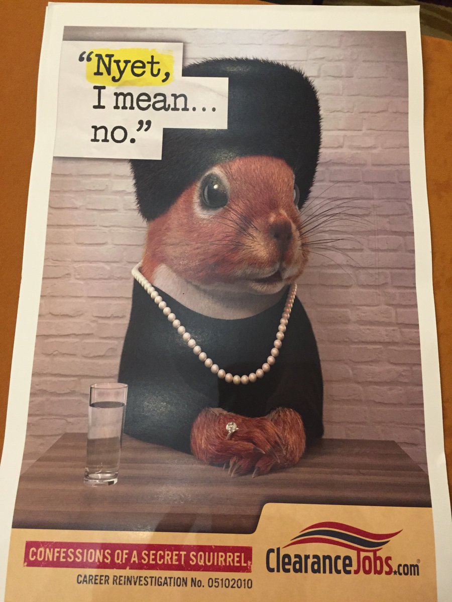 ClearanceJobs's tweet photo. Squirrella says #spaseeba for voting me your People’s Choice poster winner at #ncms2018 https://t.co/n896DZx1ir