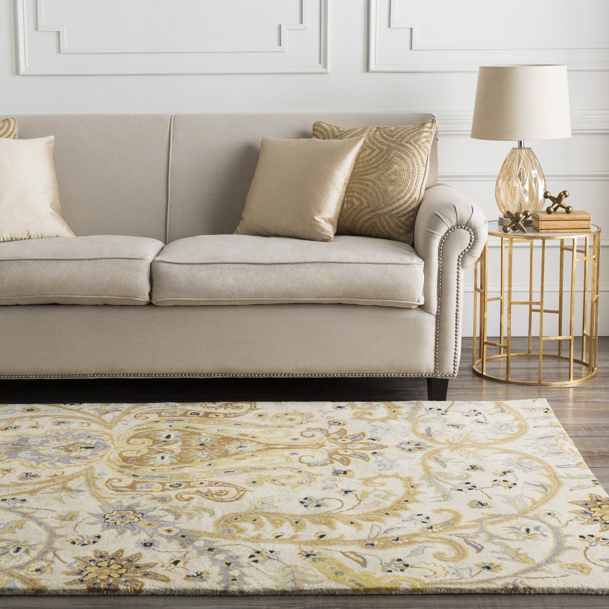 High-caliber pieces to ground every look. Shop rugs that flatter any space here: bit.ly/2xPhh9t. #liveinperigold 📷 <a href="/suryasocial/">Surya</a>