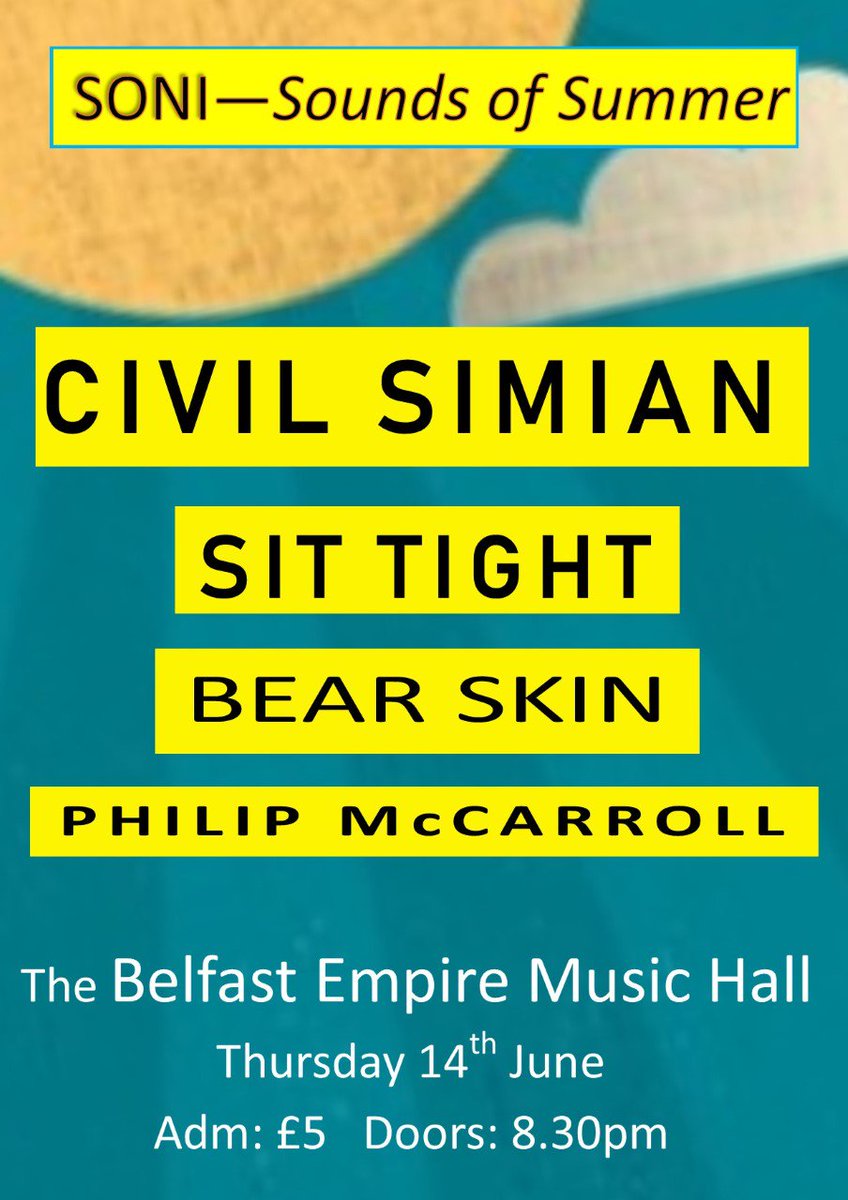 #NowPlaying on the Sounds of NI Radio Show...

Bear Skin <a href="/bearskinni/">Bear Skin</a> - Old Road ? Playing Sounds of Summer at <a href="/belfastEmpire/">Belfast Empire</a> next Thursday 14th June....

Listen Live at: bangorfmradio.com &amp; lisburns98fm.com