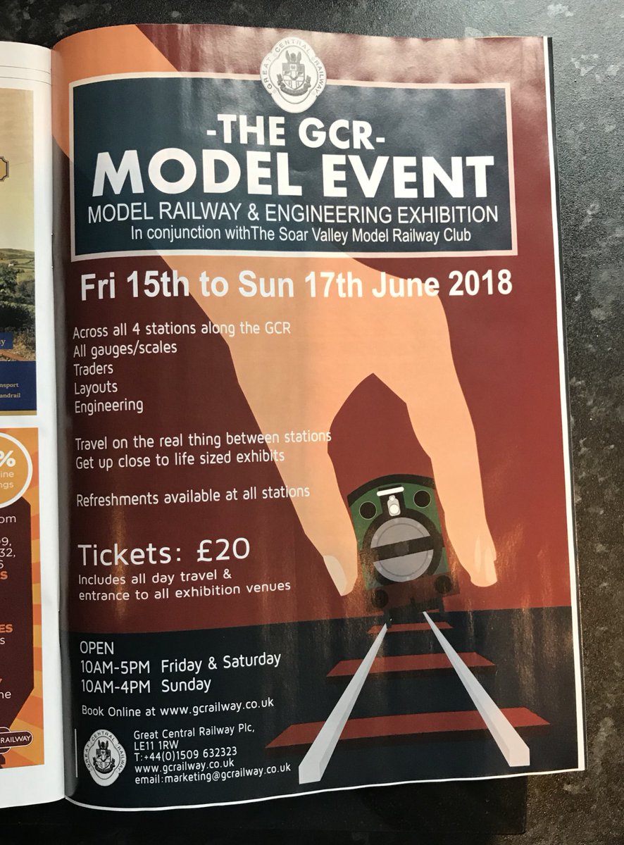 Leigh984's tweet image. The poster I designed for the @GcrGreat #modelevent is featured as a full page spread in the latest @RailwayMagazine #Leicester @visit_leicester