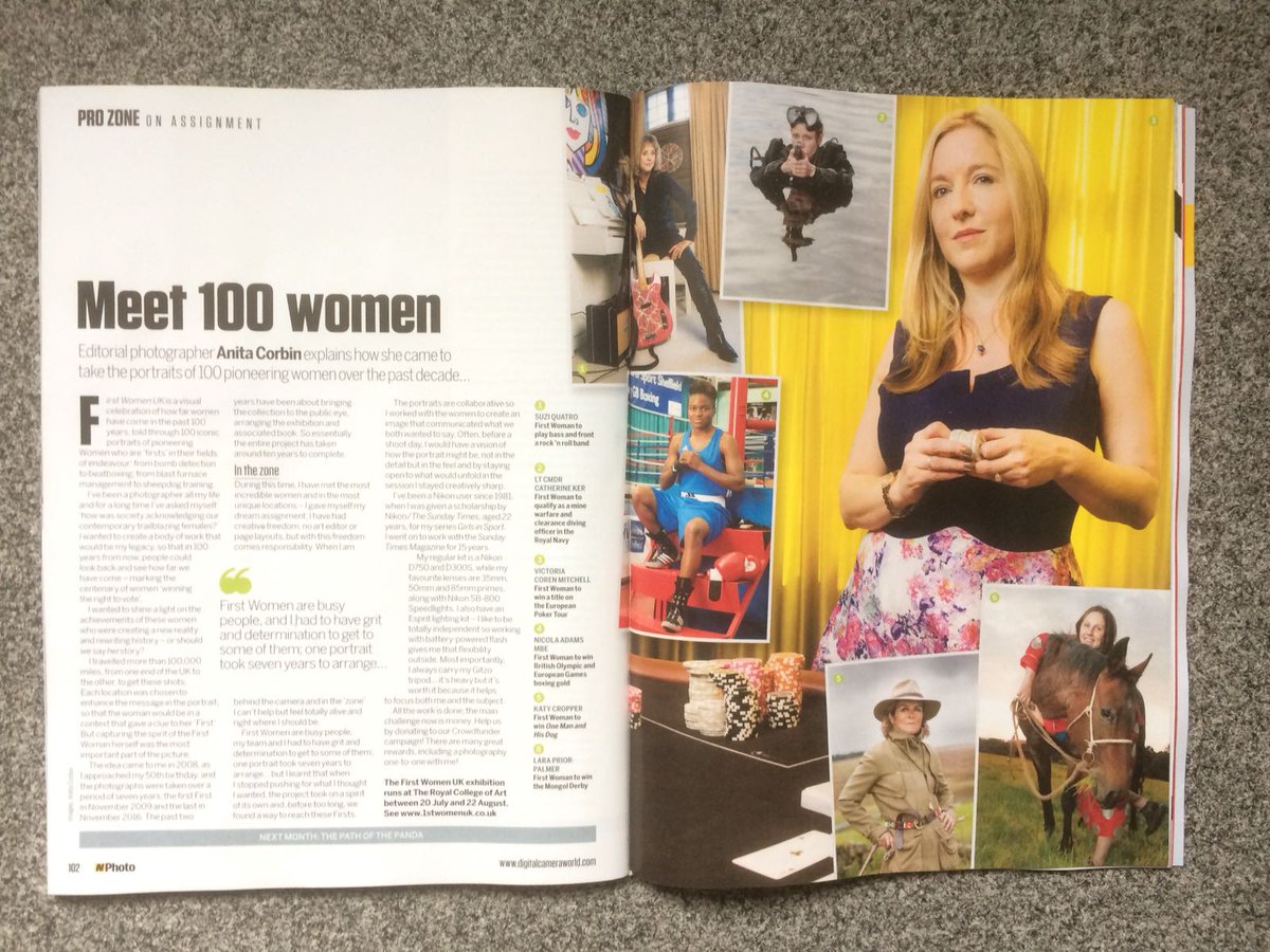 FirstWomenUK's tweet photo. Turn to page 102 of today's @NPhotomag #Nikon & #readabout the #FirstWomen2018 Project. In my interview I talk about what has inspired & motivated me. We're so close to our @rca #london #exhibition 20 July - 22 Aug #ThursdayThoughts FREE ENTRY . See you there...Anita Corbin https://t.co/NaO9IGzePb