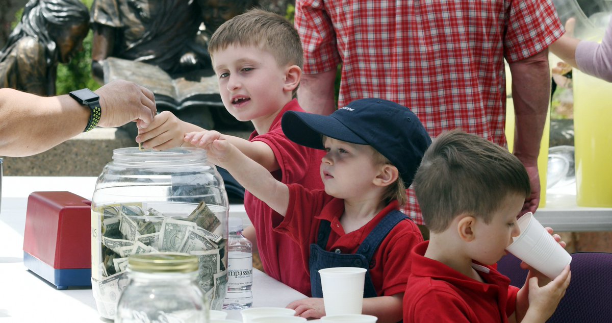 jerileebennett's tweet photo. The Guffey brothers had a lemonade stand raising funds for Compassion  International shut down by the Denver Police Dept. last month, because  they needed a permit for a lemonade stand. The boys have reopened and  are selling in front of Compassion until 2 p.m. today. @csgazette https://t.co/kyzv7UpxyG