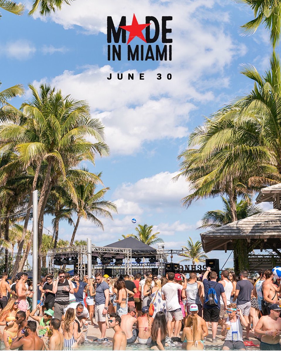 🌴3️⃣0️⃣5️⃣🌴
Saturday June 30
Made In Miami Pool Party
National Hotel

info/tix:
madeinmiami935.eventbrite.com

Music by:
@DjOscarG
<a href="/JessePerezMusic/">Jesse Perez</a>
<a href="/RalphFalcon/">Ralph Falcon</a>
<a href="/lazarocasanova/">Lazaro Casanova</a>
<a href="/stryke303/">Greg Stryke Chin</a>
<a href="/djrolandmiami/">Roland</a>
<a href="/carabettadoons/">Carabetta & Doons</a>
<a href="/ELCHINODREADLIO/">EL CHINO DREADLION</a>

12pm - 11pm

Powered by <a href="/revolution935fm/">Revolution 93.5</a>