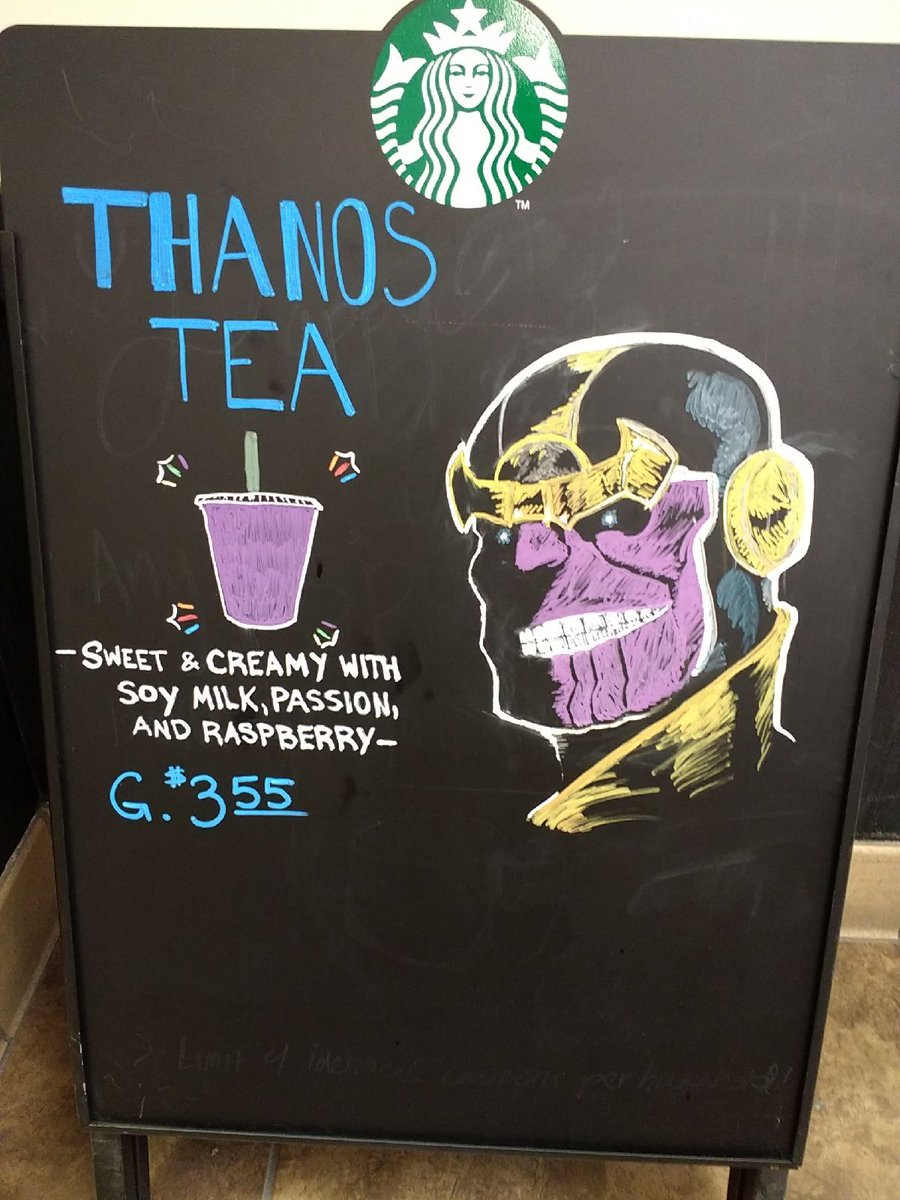 SelenaD49's tweet photo. Try our Avengers themed Frappuccinos, Refreshers, and Teas. Exclusively at Target Fullerton South #TalentedTeam #BusinessOwnership #Yummy https://t.co/1HjCoMy3xR