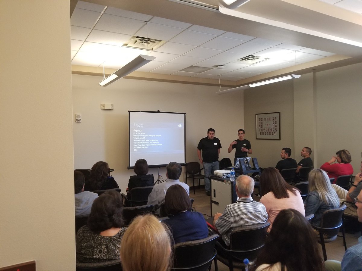 unm_cio's tweet photo. John and Lawrence sharing details on @UNM_IT 's approach to keeping UNM's environment secure. Love the partnership between Information Security and Networks! #techdays2018 https://t.co/jG3wNQg9yO