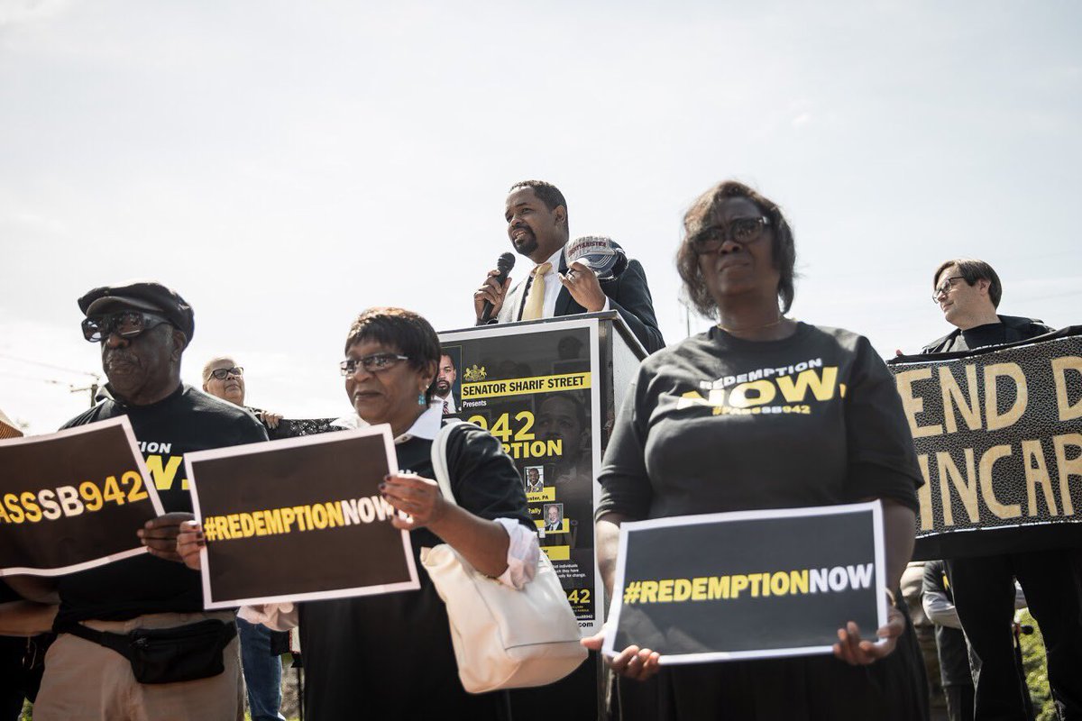 SenSharifStreet's tweet photo. Successful Redemption Rally in Chester, PA today. Big Thanks  thanks to Chester Mayor Thaddeus Kirkland and all allies and advocates in rallying to reform Parole in PA. https://t.co/IO3Q5My7a0  #RedemptionNOW #PassSB942 https://t.co/JkpMYJ95K4
