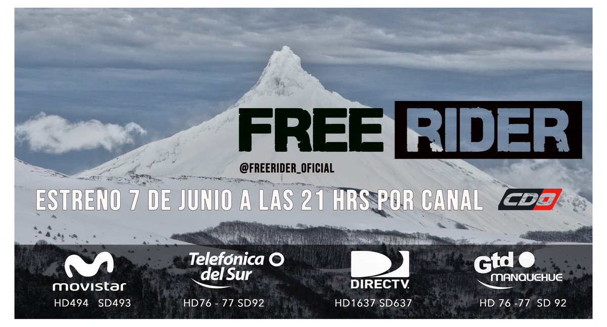 FreeRidertv's tweet photo. Con mucho corazón, sacrificio y mucha pasión logramos uno de nuestros primeros objetivos ,nuestro programa de deportes extremos, outdoor y turismo. 
Es un día de muchas emociones para nosotros como equipo. 
Los invito a ver el programa y a seguirnos en nuestras redes sociales. https://t.co/YRbuZw6XbR