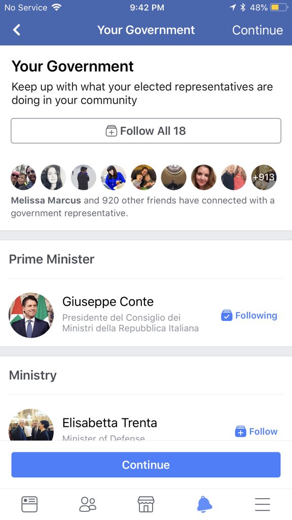tracyrusso's tweet image. Very cool #Facebook feature, “Your Government” debuts in Italia.

Enter your address and find all representatives down to your Mayor. 

Then given the option to follow major agency pages as well.

#pdf18 #opengov #Italy
