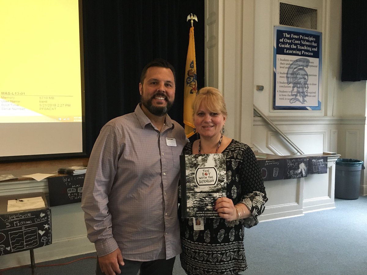 MASchoollibrary's tweet photo. Exciting day for Mohawk Ave School! Author Sean Michael Dolan read his book, The Boy With the Sketchbbok and shared his journey with us! What an inspiration! Thank you! #sparta #authors #author #thirdgrade #library #sparta https://t.co/ioKWFmeUXo