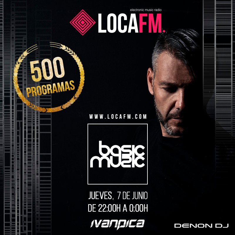 locafm's tweet image. ¡Estamos de celebración! #BasicMusic cumple 500 programas e @IvanPicaMusic 25 años en la música 😎😎 ¿Te lo vas a perder? 

Conéctate 🔊 locafm.com

 #FelizMiercoless #Martes #Musica #Radio #Dj #LocaFM #BuenasNoches