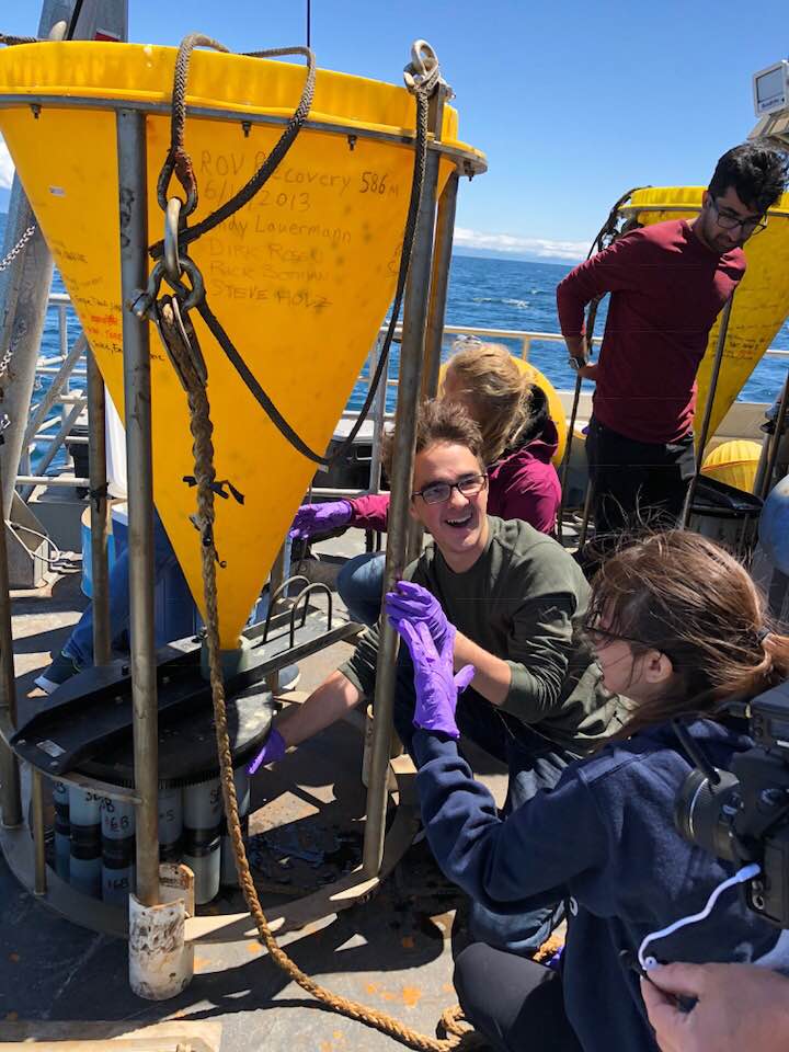 CareerEdCenter's tweet photo. Check out the Honors Environmental Field Studies students aboard the NOAA Research Vessel Shearwater! They helped recover deep water sediment traps with Dr. Tappa from the University of South Carolina. @BuenaHSBulldogs #cecpride #cte #funwhilelearning https://t.co/e9h1OQfp7Z