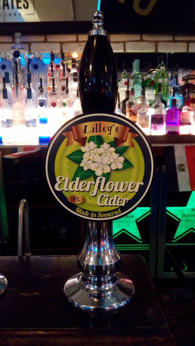 YatesCardiff's tweet photo. Come and try our new Elderflower cider by Lilley’s it’s banging!!! https://t.co/7qCJNAT38A