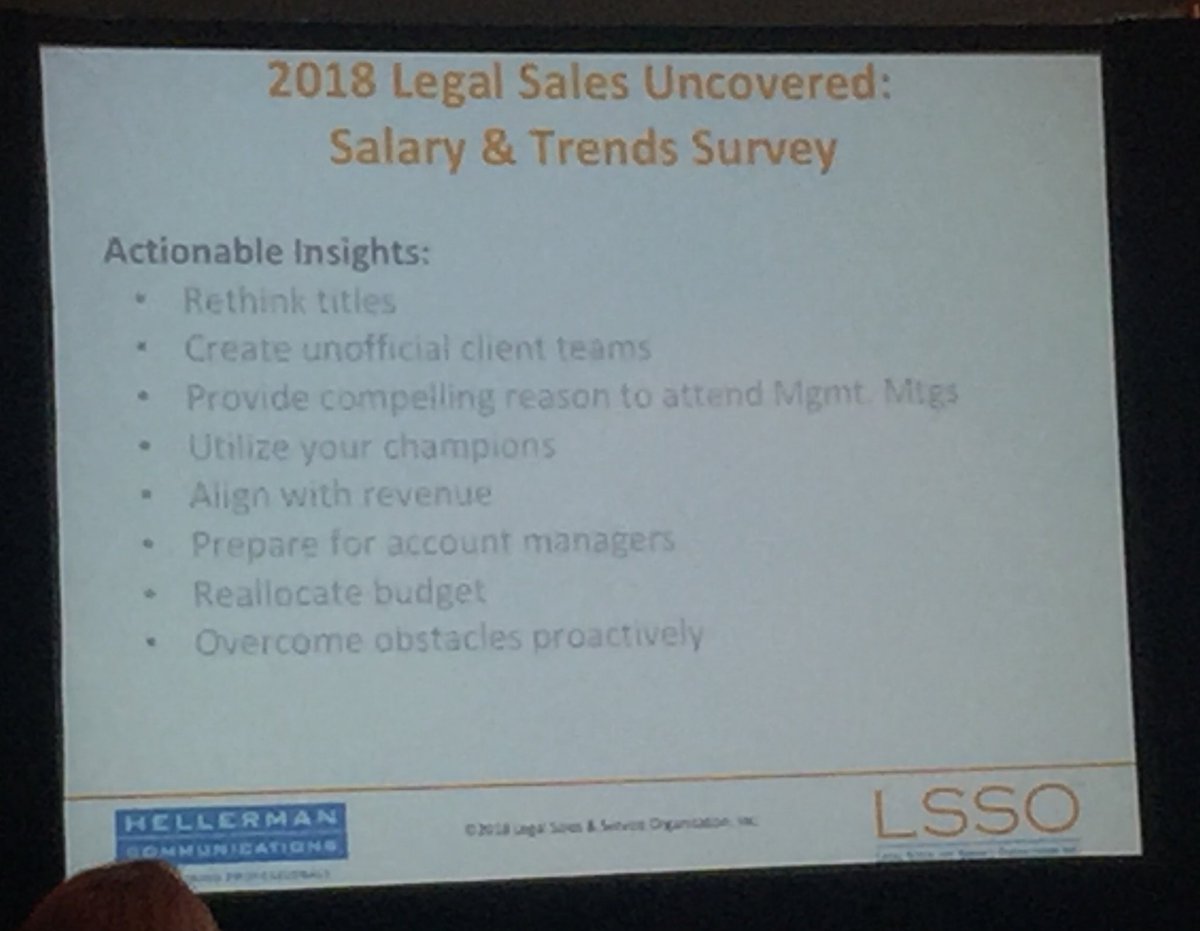 <a href="/BethCuzzone/">Beth Cuzzone</a> and <a href="/jhellerman/">John Hellerman</a> present the 2018 Legal Sales Uncovered Salary &amp; Trends Survey. #LSSO2018