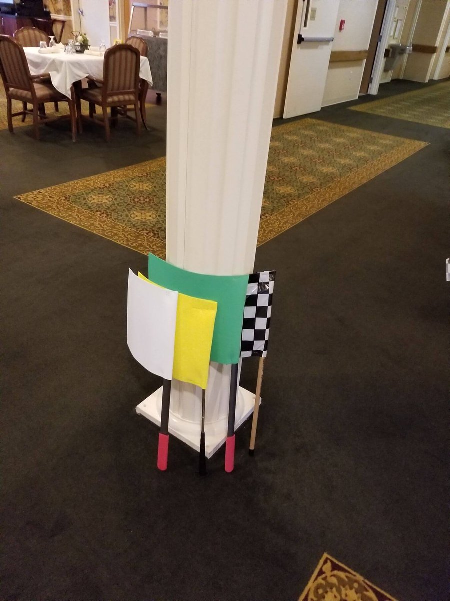 SynchronyRehab's tweet photo. The Pit Crew at @BridgePointeHC  Indy 500 were there to assist residents &amp; visitors to refuel &amp; enjoy healthy and tasty race themed snacks. Residents participated in tailgate games before the race started! #ParagonSHFD2018 #WellWithParagon https://t.co/hEE1gja7Z4
