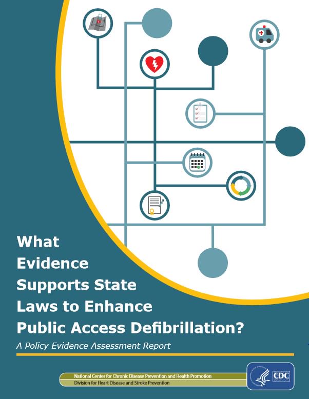 CDCHeart_Stroke's tweet image. Interested in evidence supporting state laws on public access to #defibrillation devices?   Check out this useful report from @CDCgov. bit.ly/2ssJo8g #CPRweek