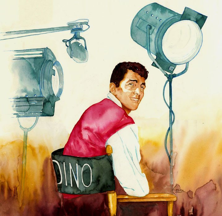 SinatraTribute's tweet photo. It's Dean Martin's birthday.  Born 101 years ago.  A portrait by Marcelo Neira. https://t.co/7eMpCrggZ6