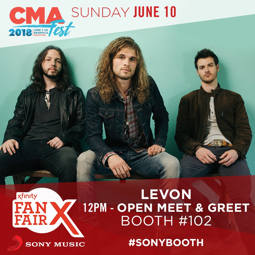 LevonTheMusic's tweet photo. #CMAFest! We'll be at Sony Booth #102 at NOON in Fan Fair X on Sunday. Come on out and say hey! @SonyNashville #SonyBooth https://t.co/hLfYUOD94m