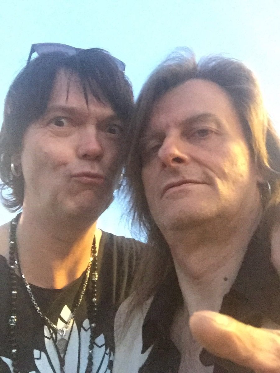 Johan and Weiki saying hello from Sweden Rock Festival😘😏🤡🎃 #srf2018