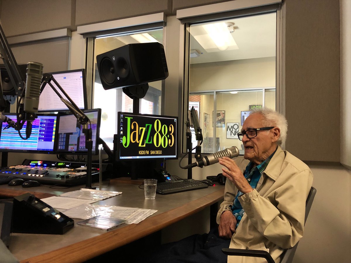 Happy Birthday to #SanDiegan #AnthonyOrtega - Anthony is 90 years young today, and stopped by the <a href="/Jazz88/">Jazz 88.3 San Diego</a> studio to chat with us. Playing his music all day long. #freejazz #jazz #creativemusic #HatHut #hatOLOGY LK tribute show this Sunday 6pm-9pm.