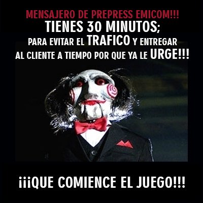 prepressemicom's tweet photo. Por que los mensajeros también tienen retos que cumplir...Ya casi es viernes!!!😏 #ParaReirUnPoco #CompromisoConElCliente https://t.co/wFWOXkLsV2