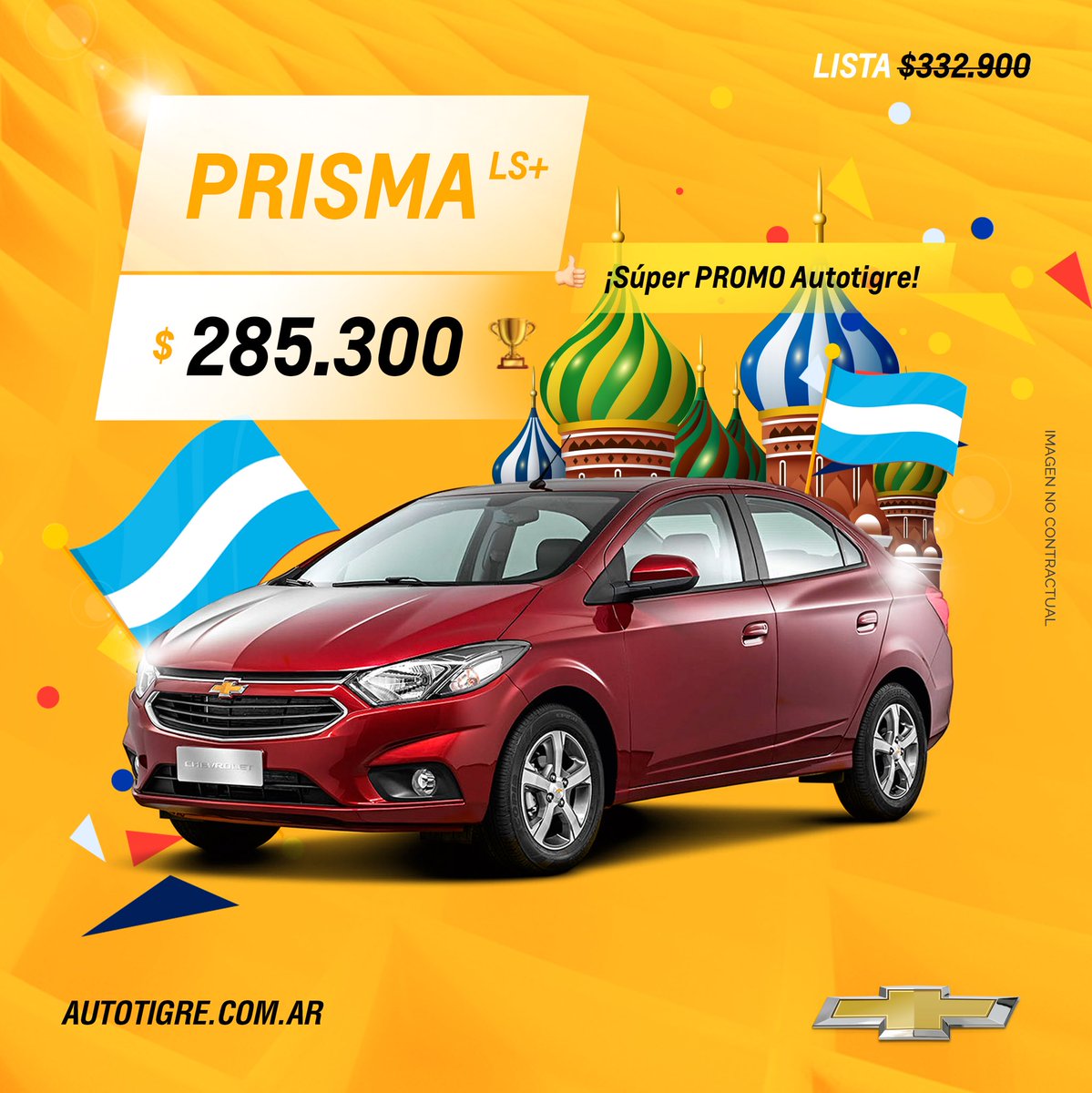 AutotigreChevr's tweet photo. Los mejores precios para tu próximo #0Km están en #Autotigre 🐯 Aprovechalos en el mes del mundial 😃🇦🇷 #MásCercaTuyo 🚘 https://t.co/eyDNmv5PLo